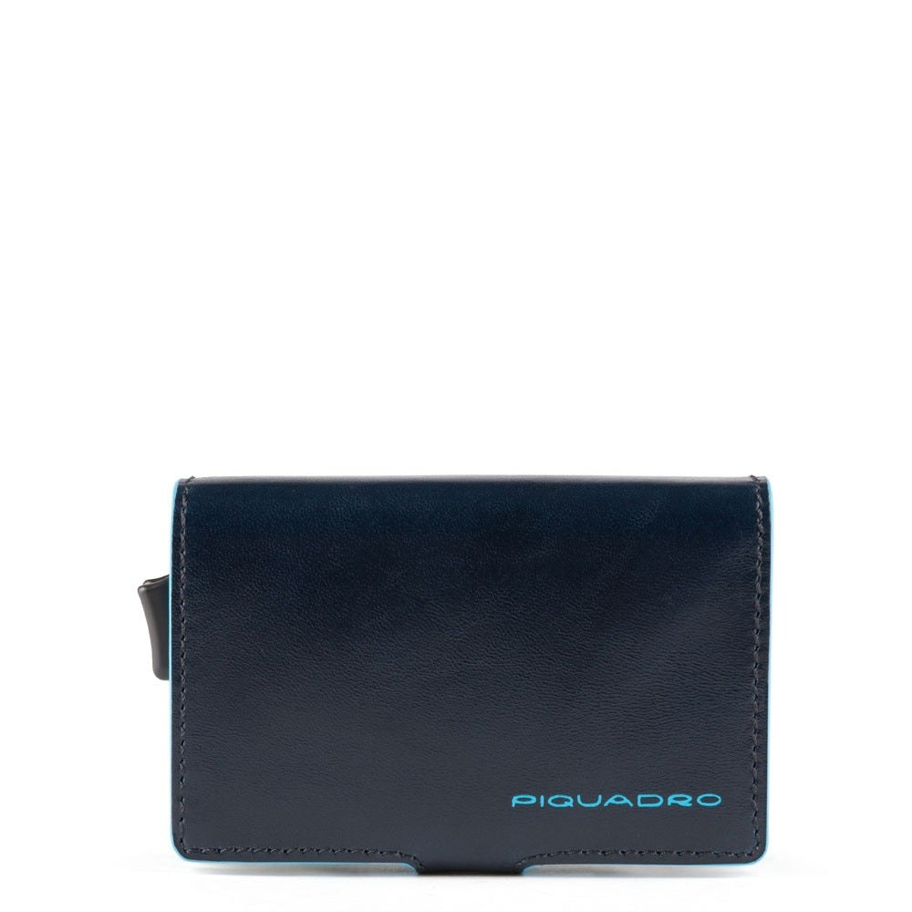 Porta carte di credito doppio con Blue Square Blu - Qshops (Piquadro)