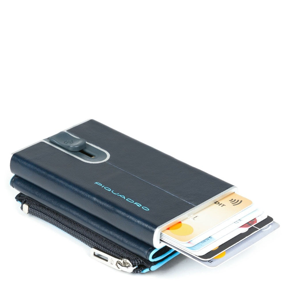 Compact wallet Blu per banconote e carte di credito Blue Square - Qshops (Piquadro)