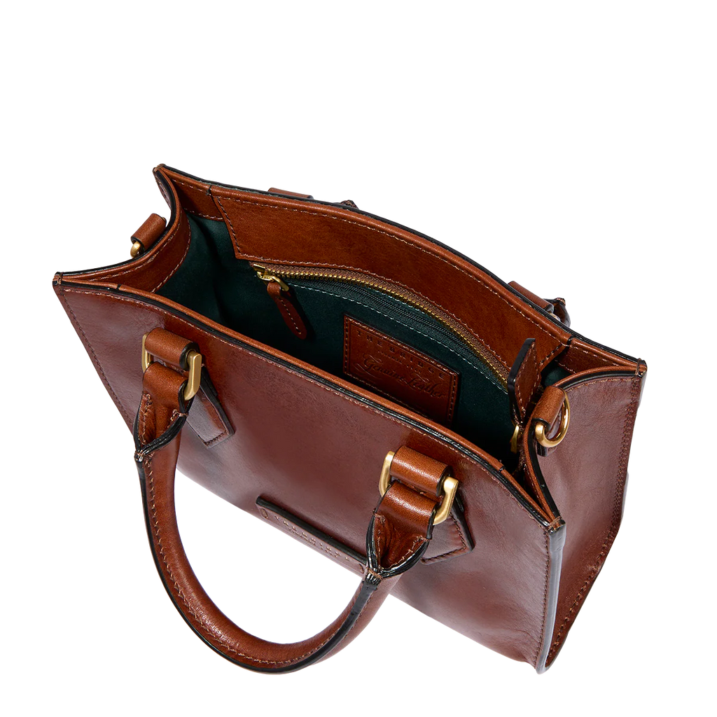 Borsa a mano in pelle con tracolla removibile Ida Marrone - Qshops (The Bridge)