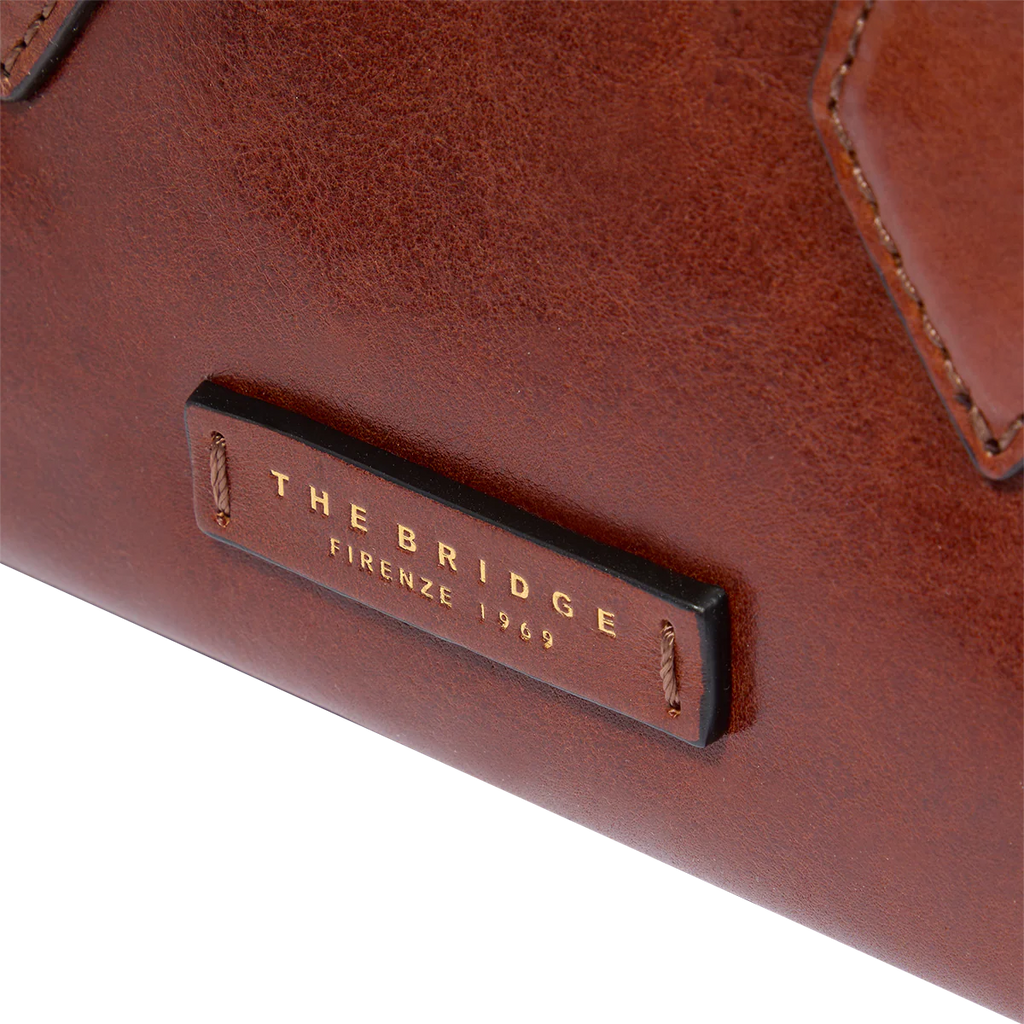 Borsa a mano in pelle con tracolla removibile Ida Marrone - Qshops (The Bridge)