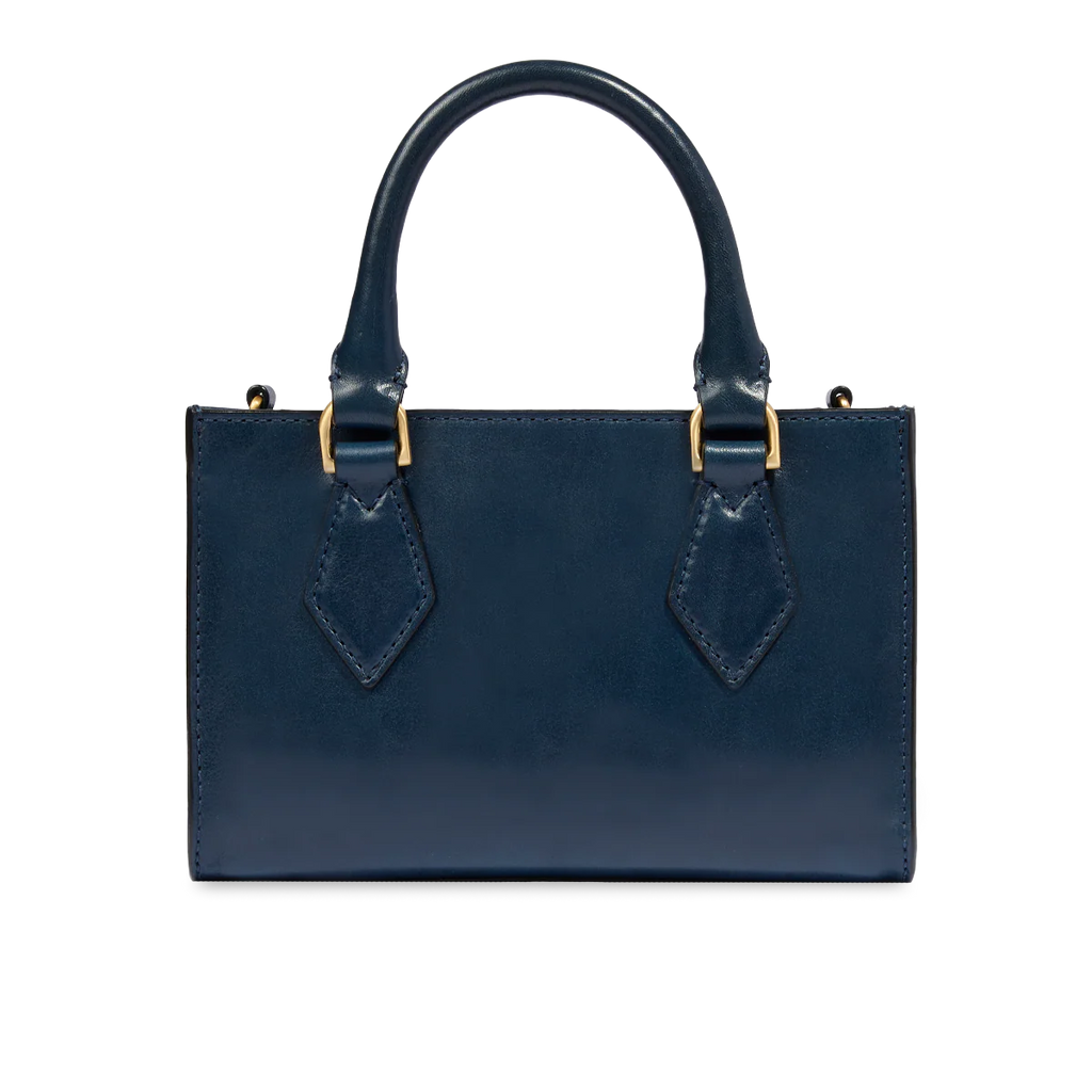 Borsa a mano in pelle con tracolla removibile Ida Blu - Qshops (The Bridge)