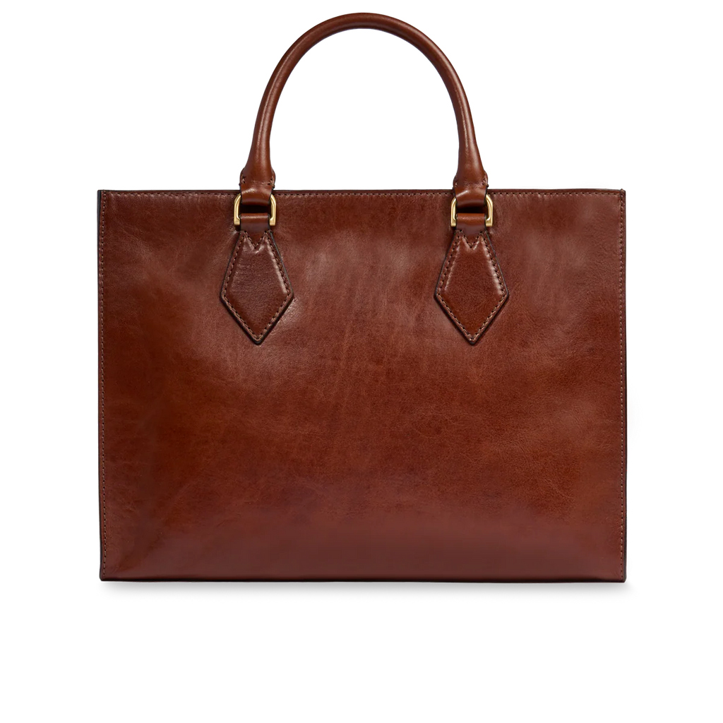 Borsa a mano in pelle con tracolla removibile Ida Marrone - Qshops (The Bridge)