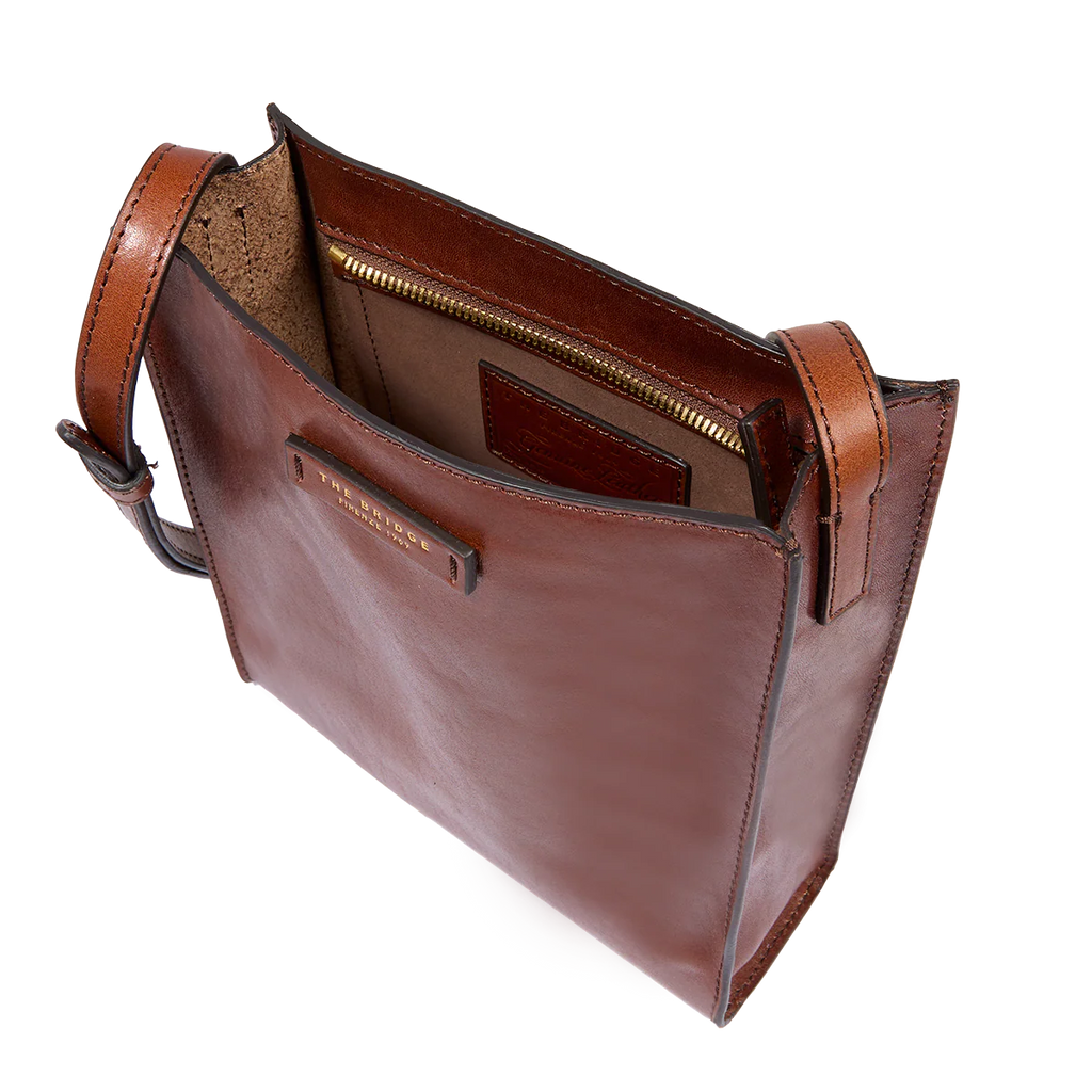 Borsa tracolla in pelle piccola Mirra Marrone - Qshops (The Bridge)