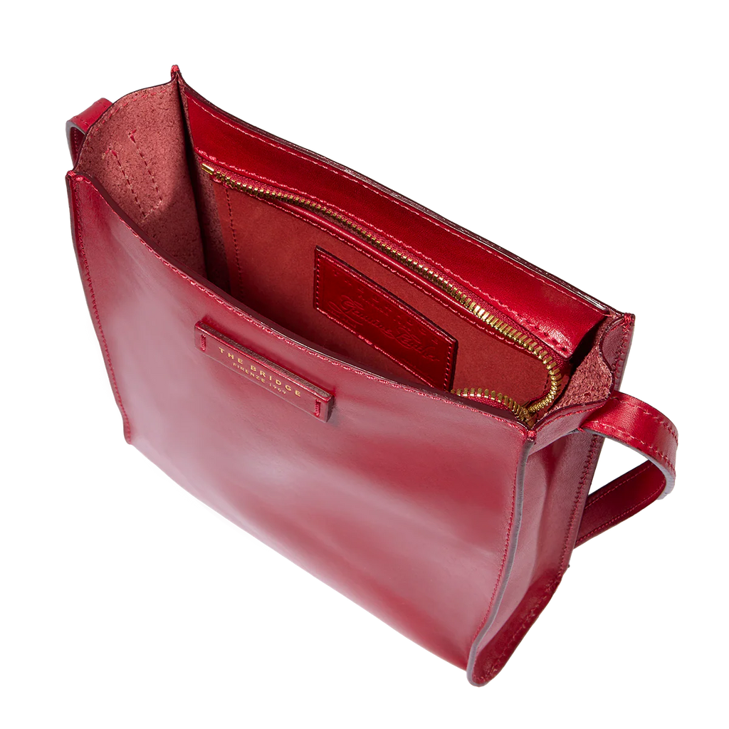 Borsa tracolla in pelle piccola Mirra Rosso - Qshops (The Bridge)