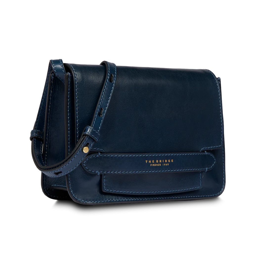 Borsa tracolla pelle grande Lucrezia Blu - Qshops (The Bridge)