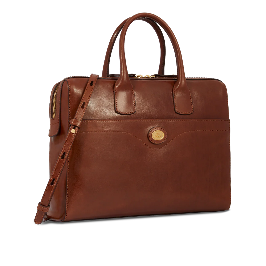 Borsa in pelle porta pc Marrone Story Donna - Qshops (The Bridge)