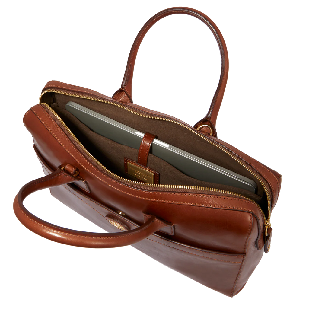 Borsa in pelle porta pc Marrone Story Donna - Qshops (The Bridge)