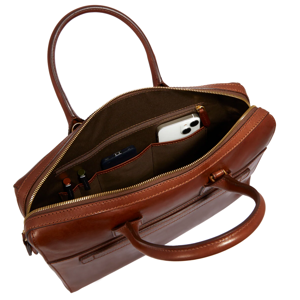 Borsa in pelle porta pc Marrone Story Donna - Qshops (The Bridge)