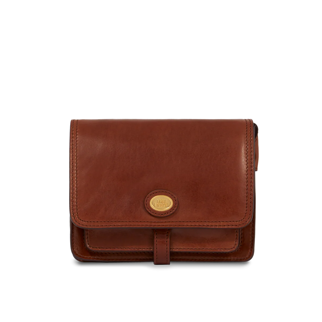 Borsa pelle tracolla a scomparti Marrone Story Donna - Qshops (The Bridge)
