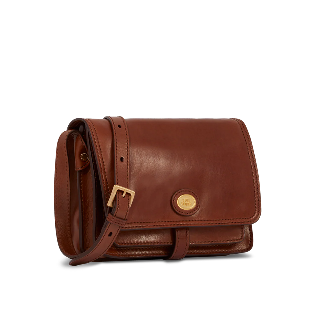 Borsa pelle tracolla a scomparti Marrone Story Donna - Qshops (The Bridge)