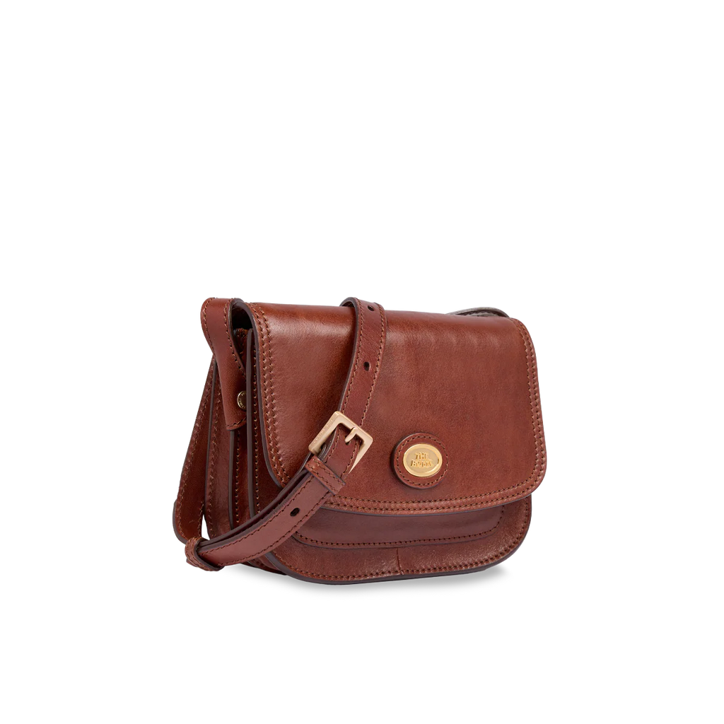 Borsa tracolla in pelle a scomparti small Story Donna Marrone - Qshops (The Bridge)