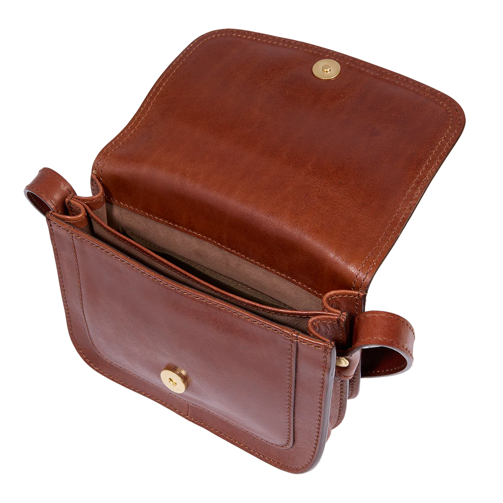 Borsa tracolla in pelle a scomparti small Story Donna Marrone - Qshops (The Bridge)