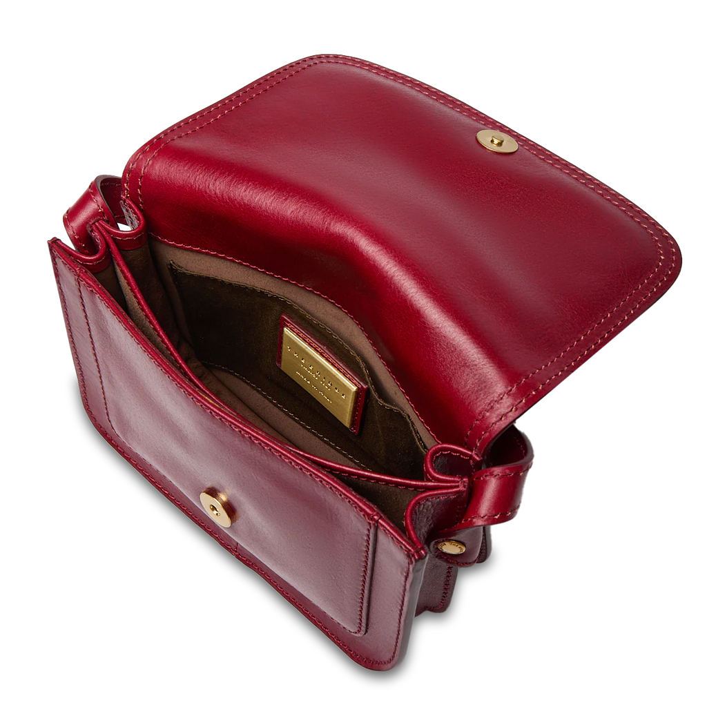 Borsa tracolla in pelle a scomparti small Story Donna Rosso Ribes - Qshops (The Bridge)