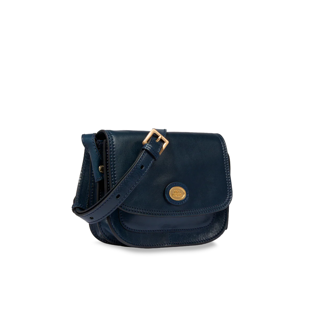 Borsa tracolla in pelle a scomparti small Story Donna Blu - Qshops (The Bridge)