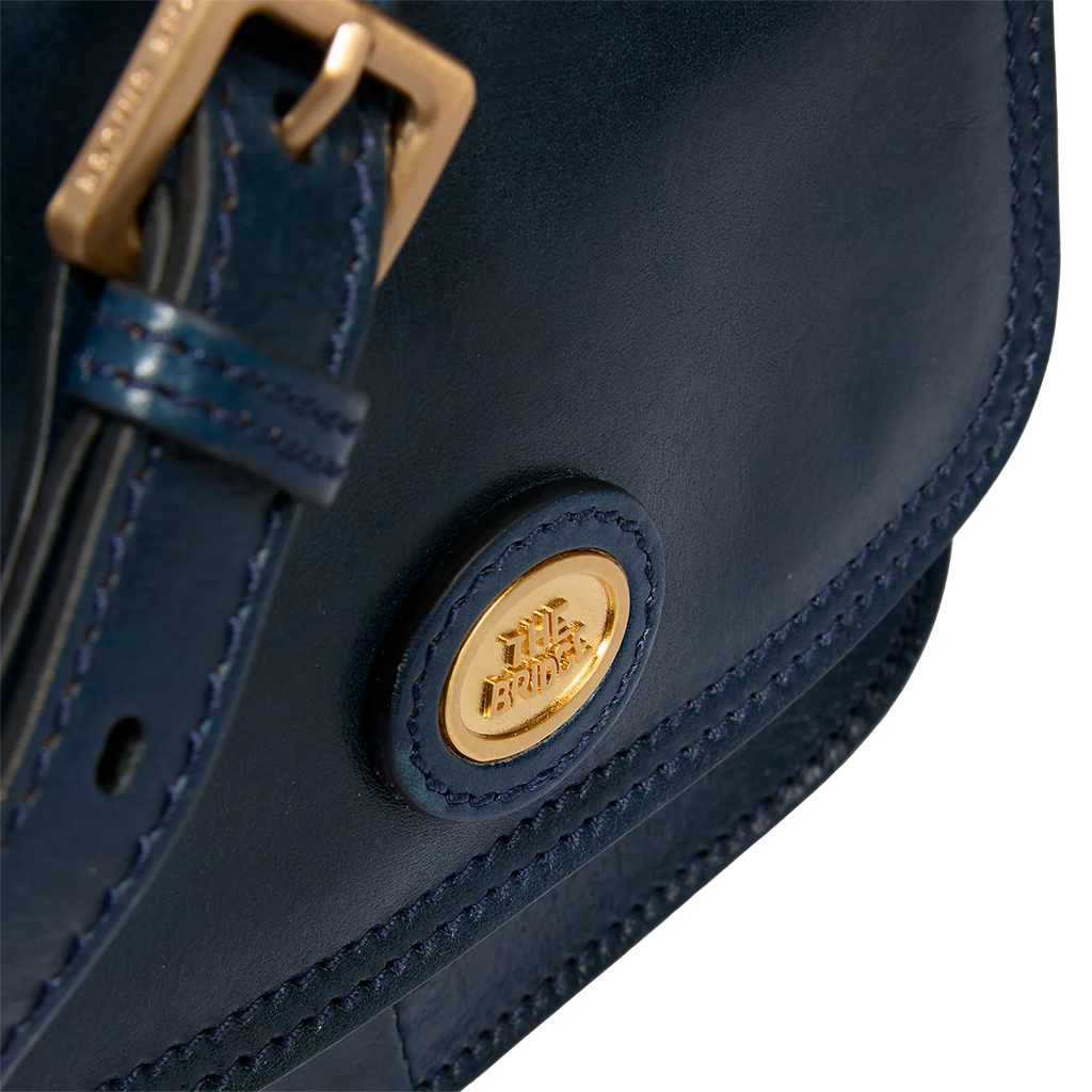 Borsa tracolla in pelle a scomparti small Story Donna Blu - Qshops (The Bridge)