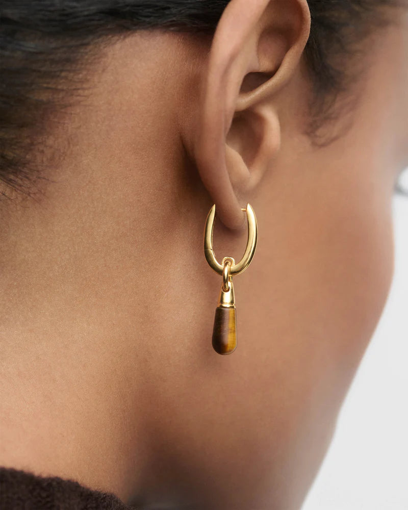 Orecchino a cerchio singolo occhio di tigre Jupiter - Qshops (PDPAOLA)