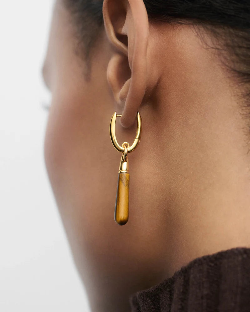 Orecchino a cerchio singolo occhio di tigre large Jupiter - Qshops (PDPAOLA)