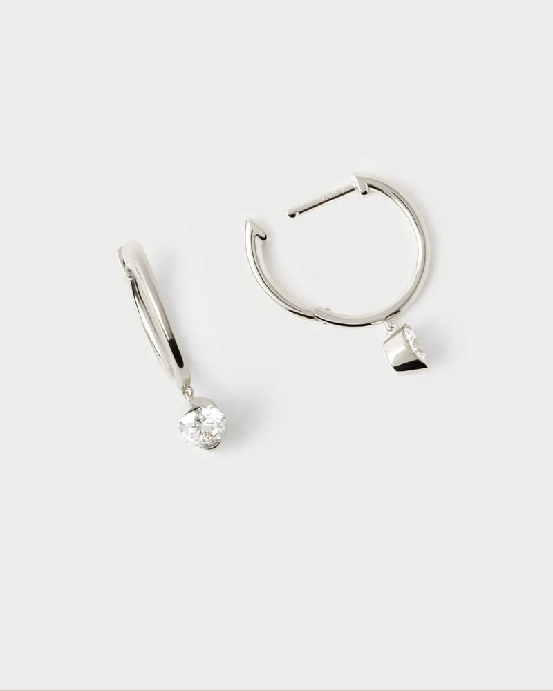 Orecchini a cerchio in diamante e oro bianco Grace Mini - Qshops (PDPAOLA)