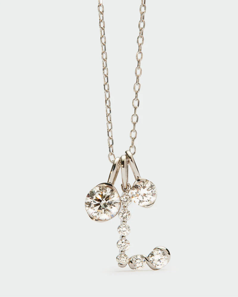 Pendente con iniziale L in diamanti e oro bianco - Qshops (PDPAOLA)