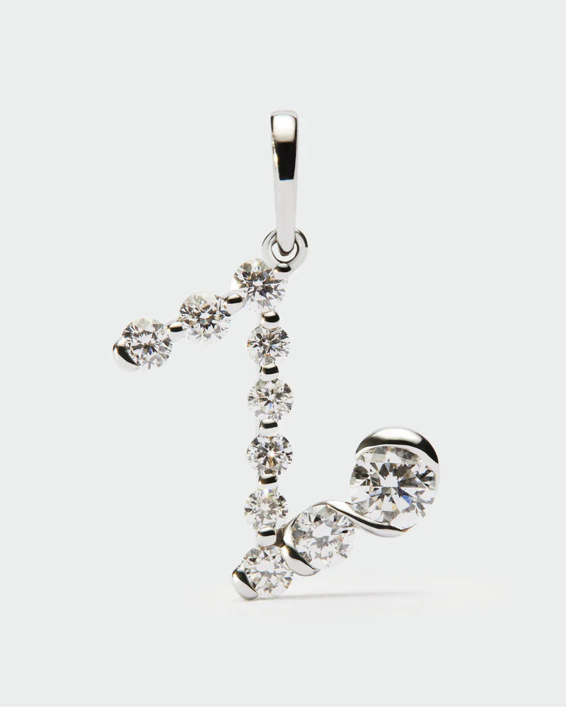 Pendente con iniziale Z in diamanti e oro bianco - Qshops (PDPAOLA)