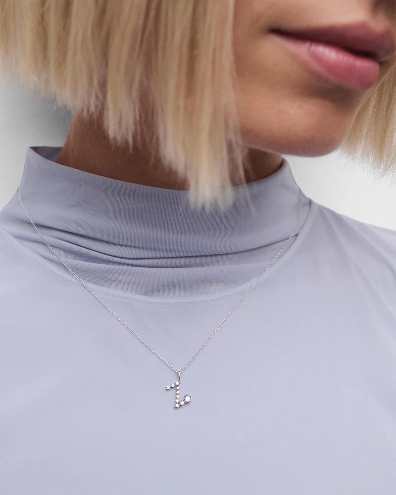 Pendente con iniziale Z in diamanti e oro bianco - Qshops (PDPAOLA)