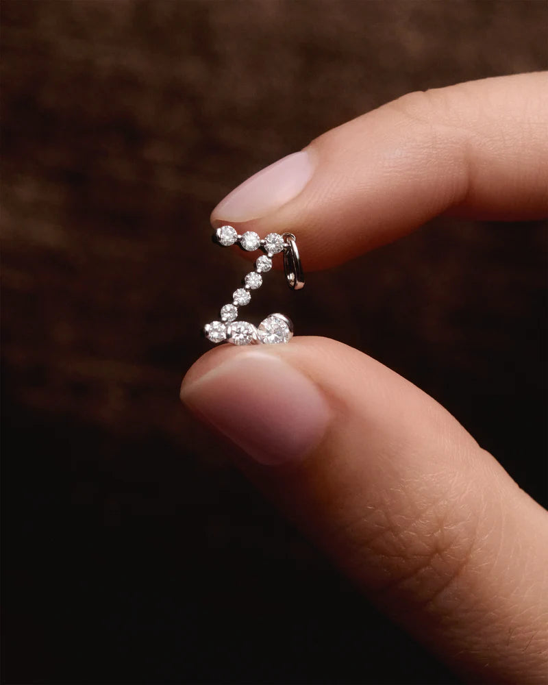 Pendente con iniziale Z in diamanti e oro bianco - Qshops (PDPAOLA)