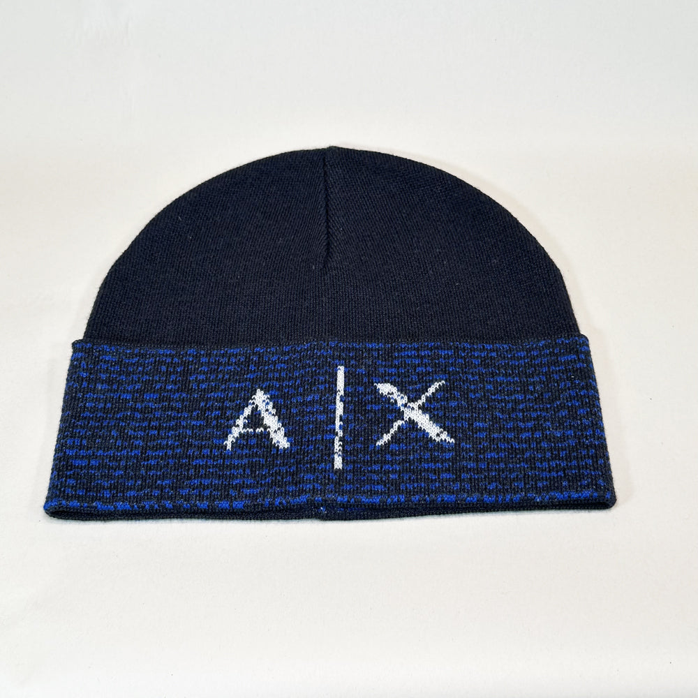 Beanie Berretto Lana Uomo Blu Cappello Uomo Beanie AX Blu Navy