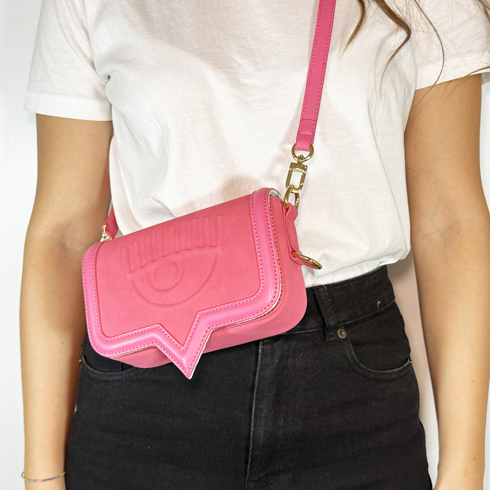 Borsa Small Eyelike Fucsia Nabuk - Qshops (Outlet Chiara Ferragni)