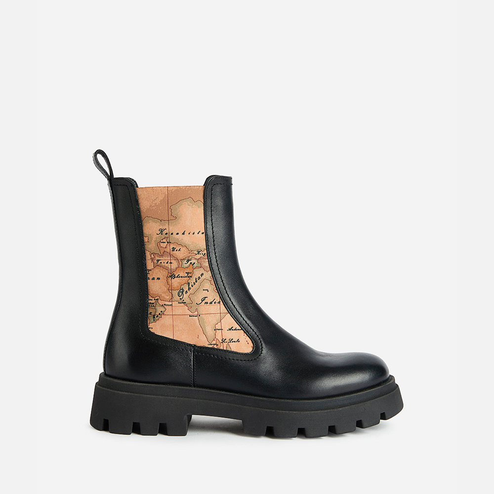 Beatles in pelle liscia con elastici Geo Classic Neri - Qshops (Alviero Martini 1A Classe)