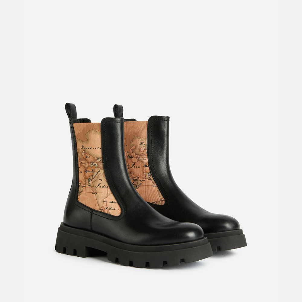 Beatles in pelle liscia con elastici Geo Classic Neri - Qshops (Alviero Martini 1A Classe)