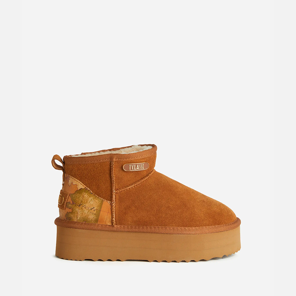 Stivaletti imbottiti in pelle scamosciata con logo smaltato Naturali - Qshops (Alviero Martini 1A Classe)