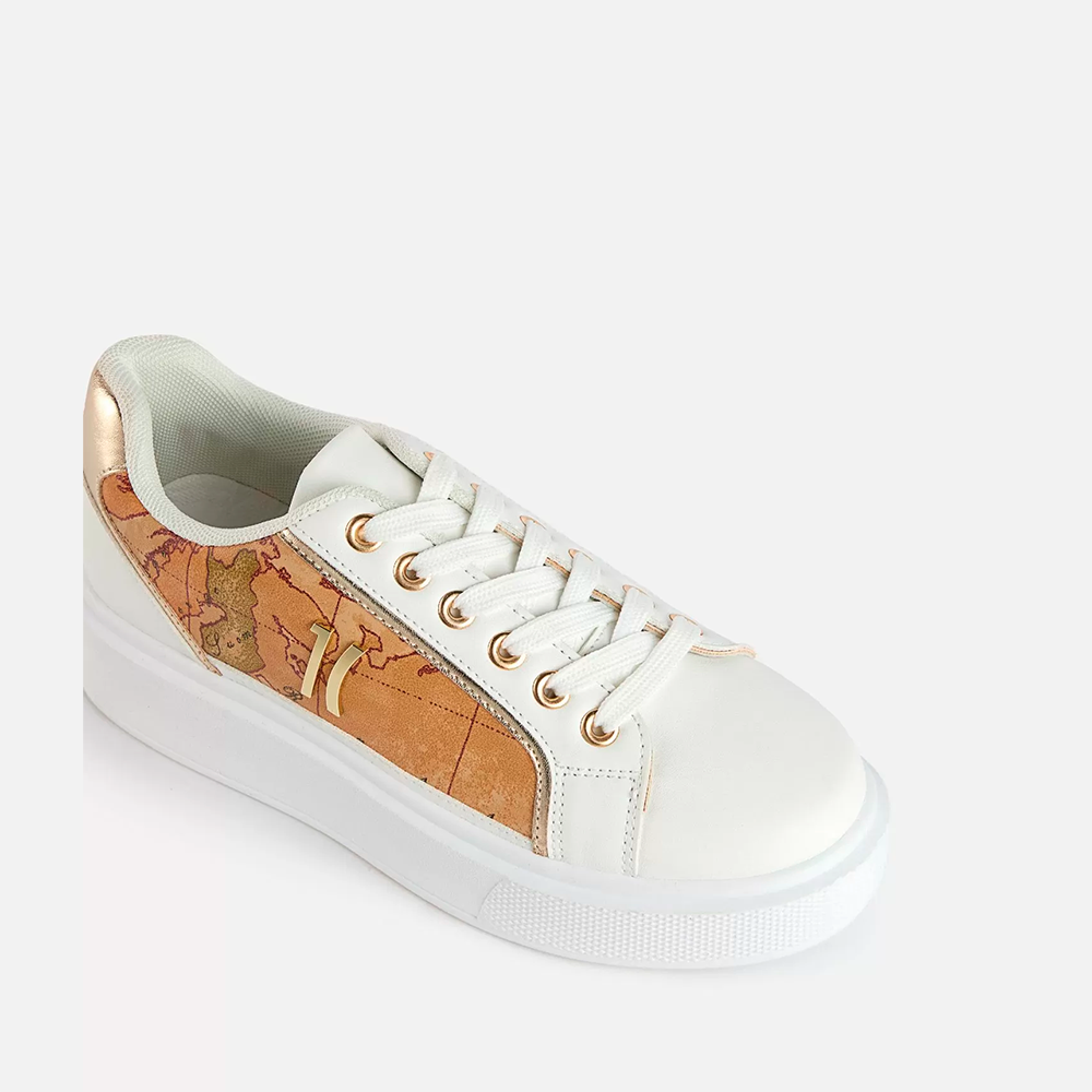 Sneaker in eco nappa con lati Geo Classic e logo 1C Bianche - Qshops (Alviero Martini 1A Classe)