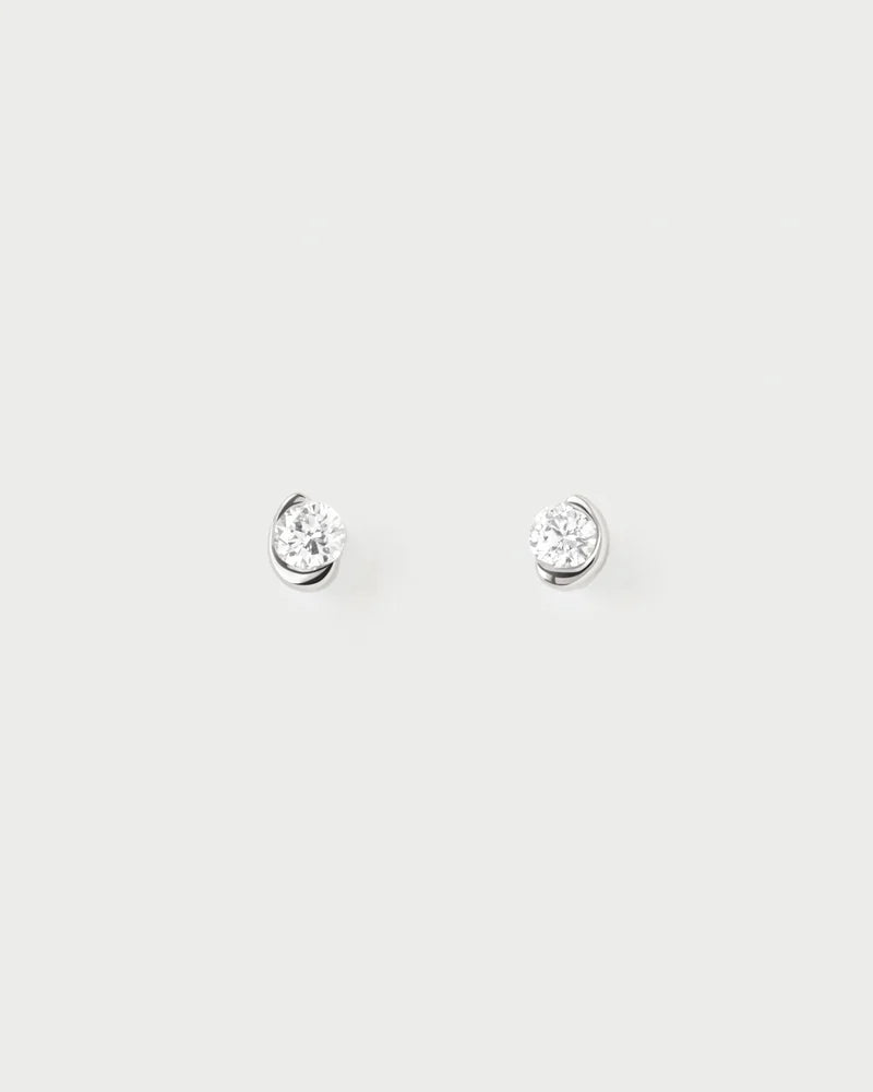Orecchini a bottone in diamanti e oro bianco Delia - Qshops (PDPAOLA)