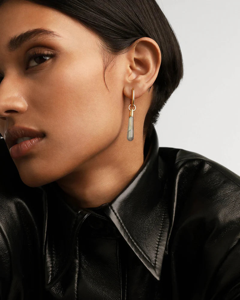 Orecchino a Cerchio Singolo Labradorite Large Jupiter - Qshops (PDPAOLA)