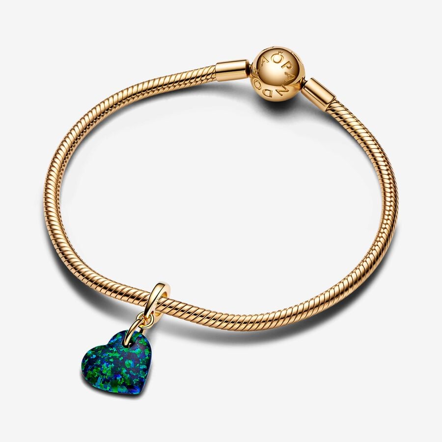 Charm Pendente Cuore Opale Verde e Blu - Qshops (Pandora)