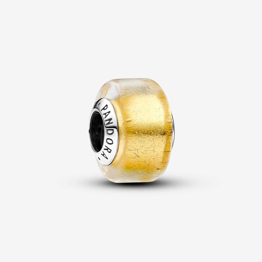 Charm Mini Vetro di Murano Foglia d’Oro - Qshops (Pandora)