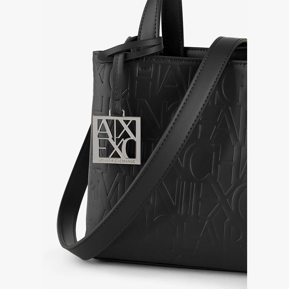 Shopper piccola con manici e tracolla Nero - Qshops (Armani Exchange)