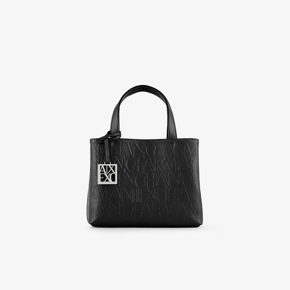 Shopper piccola con manici e tracolla Nero - Qshops (Armani Exchange)