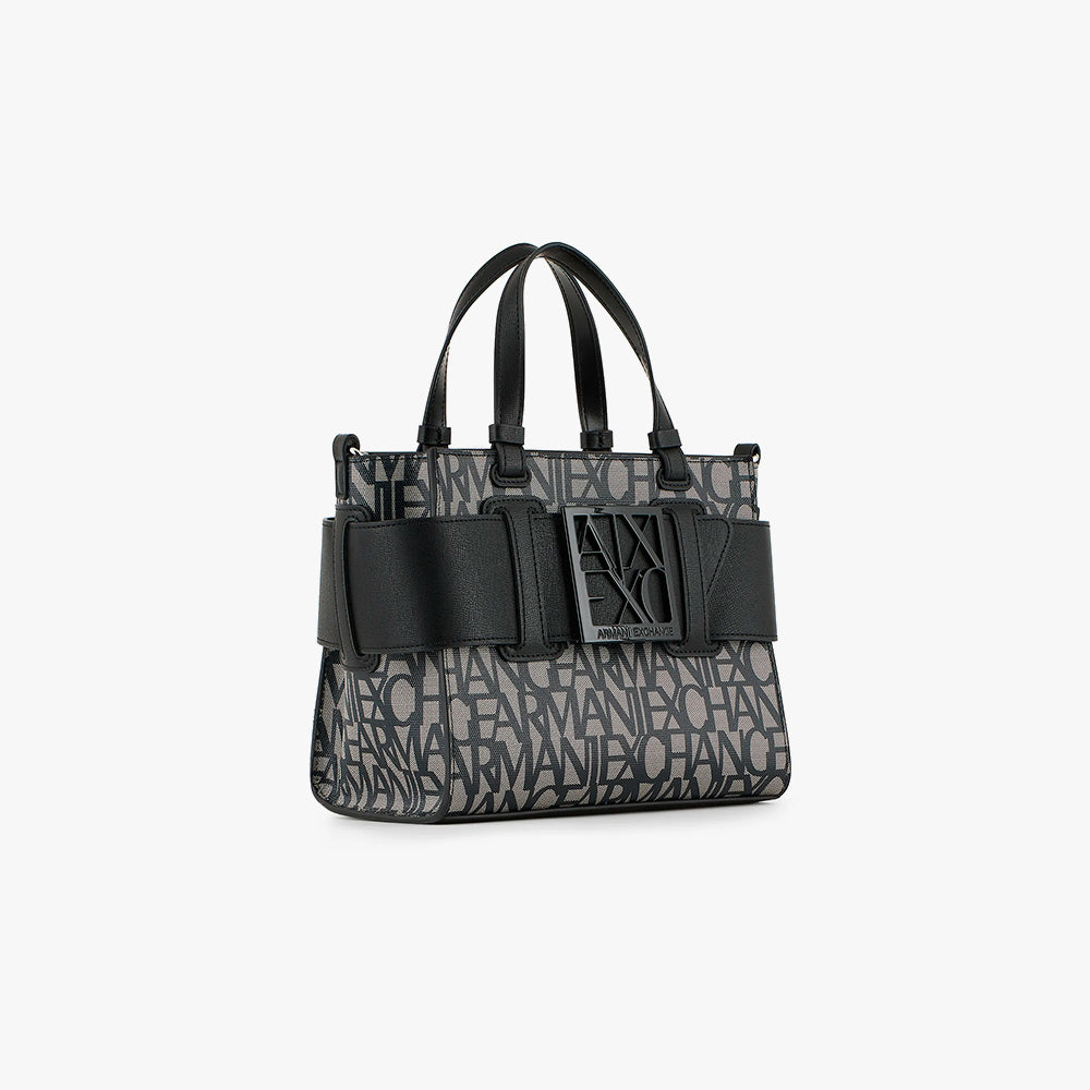 Borsa tote media con dettaglio a contrasto Nero - Qshops (Armani Exchange)