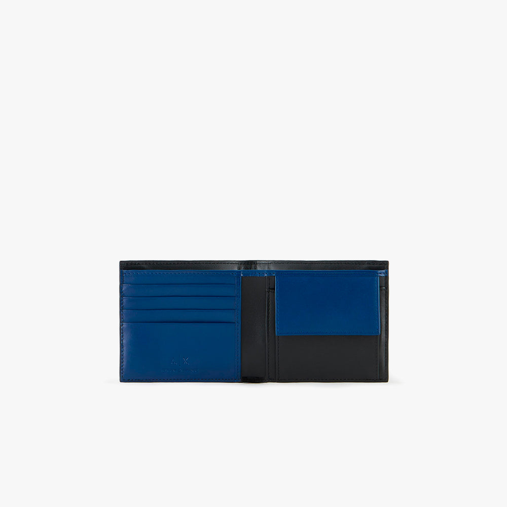 Portafoglio con lettering logo all-over Blu - Qshops (Armani Exchange)