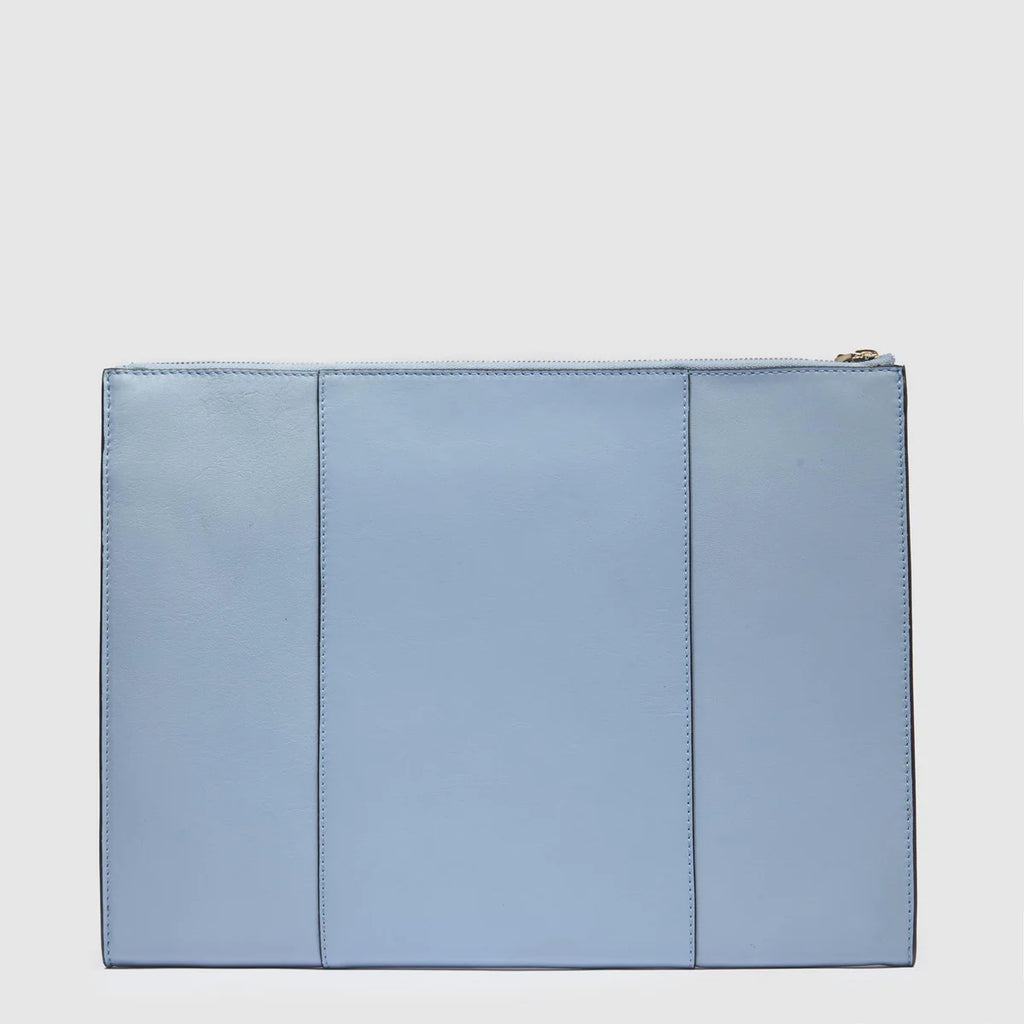 Pochette in pelle porta pc 13.3 o iPad Pro 12.9 Azzurro Beige - Qshops (Piquadro)
