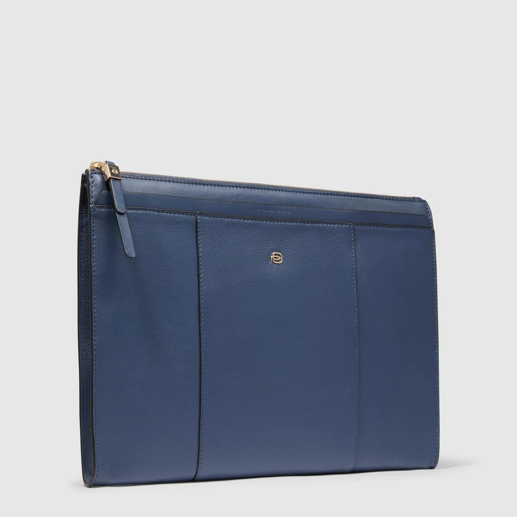 Pochette in pelle porta iPad Blu Mare - Qshops (Piquadro)