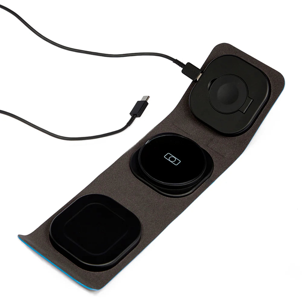 Base di ricarica wireless 3 in 1 pieghevole Blu Notte - Qshops (Piquadro)