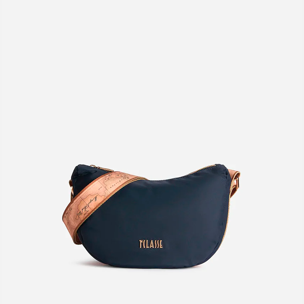 Stormy Nylon tracolla a mezzaluna piccola Blu Notte - Qshops (Alviero Martini 1A Classe)