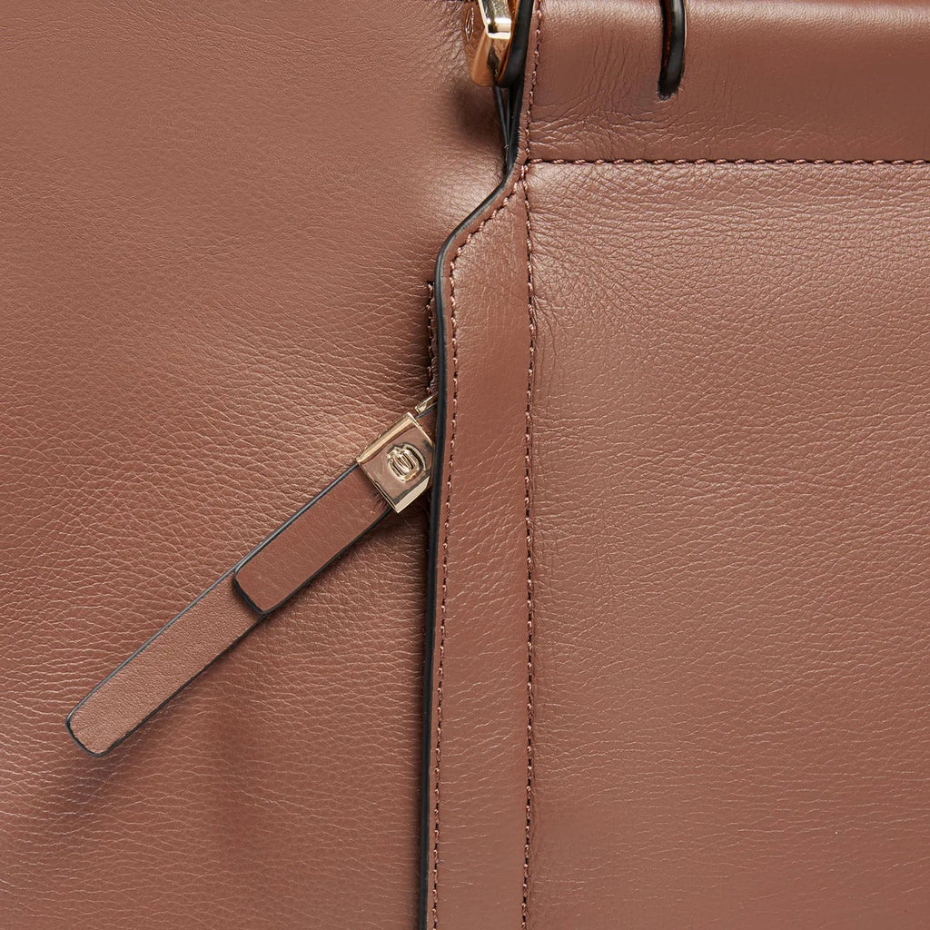 Borsa donna in pelle porta PC 14" Marrone Beige - Qshops (Piquadro)