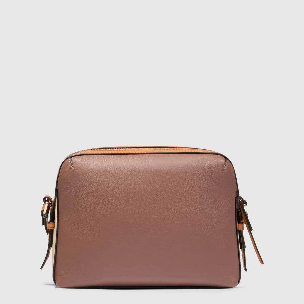 Borsa tracolla donna modello camera case Marrone Beige - Qshops (Piquadro)