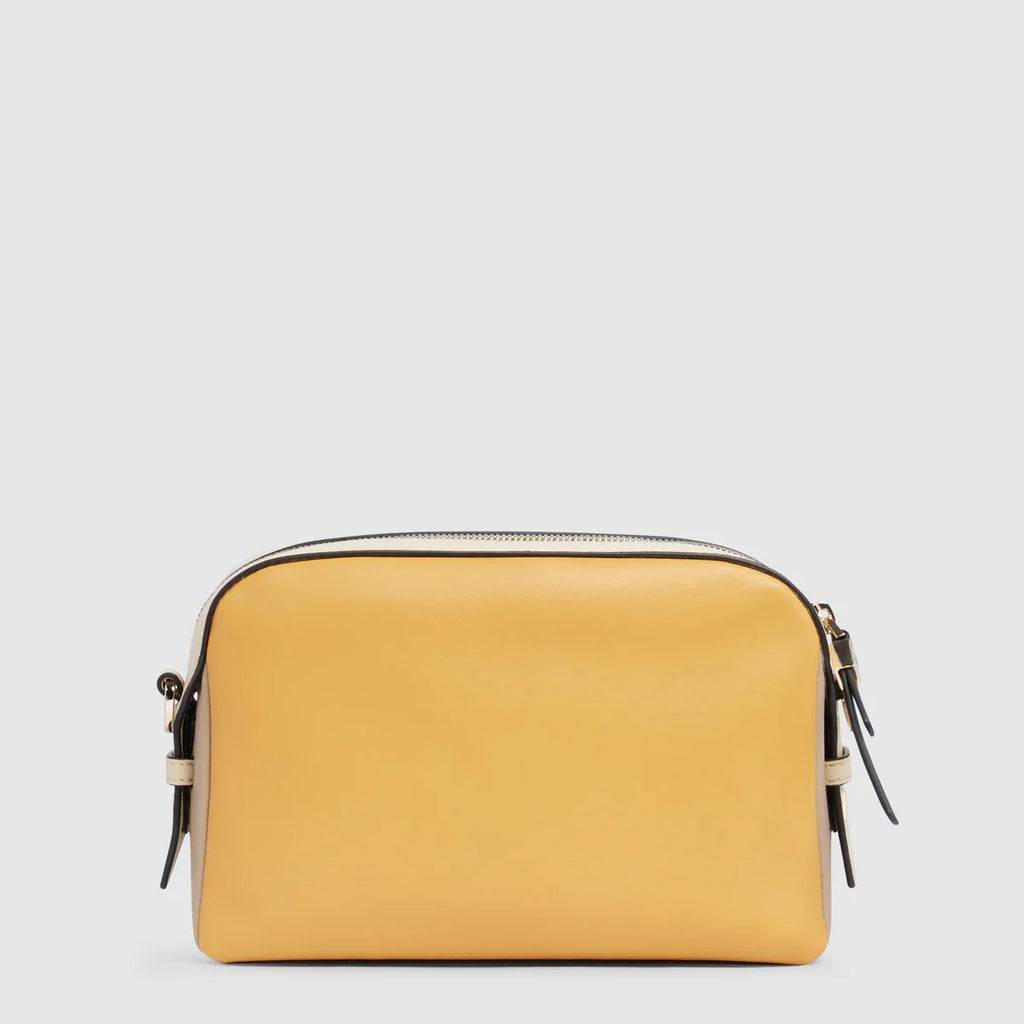 Tracolla piccola in pelle modello camera bag Giallo Beige - Qshops (Piquadro)