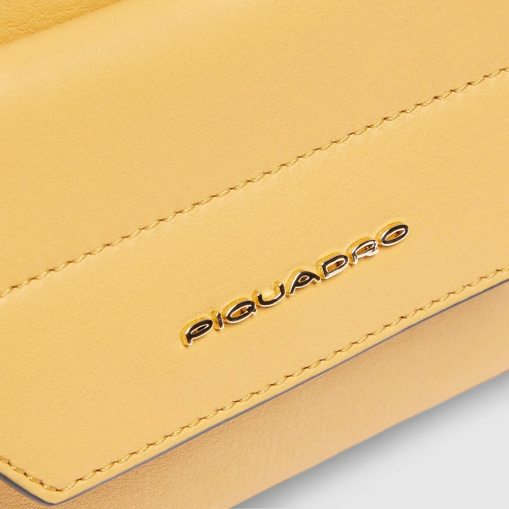 Tracolla piccola in pelle modello camera bag Giallo Beige - Qshops (Piquadro)