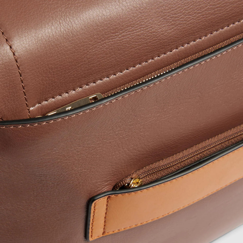 Borsa donna modello satchel in pelle porta pc 14" Marrone Beige - Qshops (Piquadro)