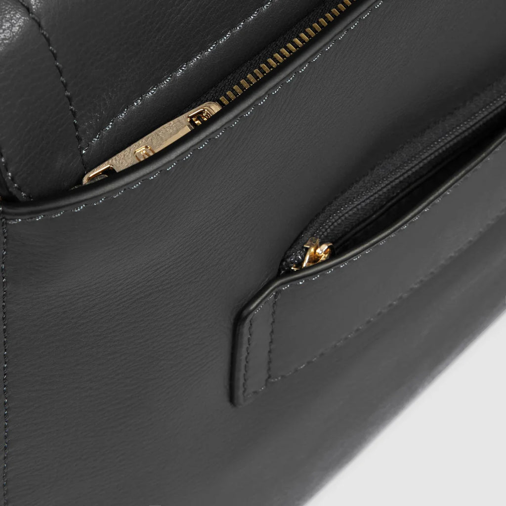 Borsa donna modello satchel in pelle porta pc 14" Nero - Qshops (Piquadro)